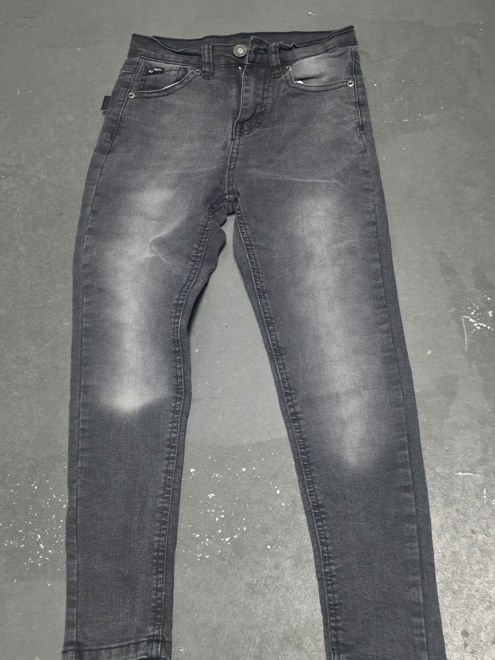 Boy's Slim Fit Washed Black Jeans